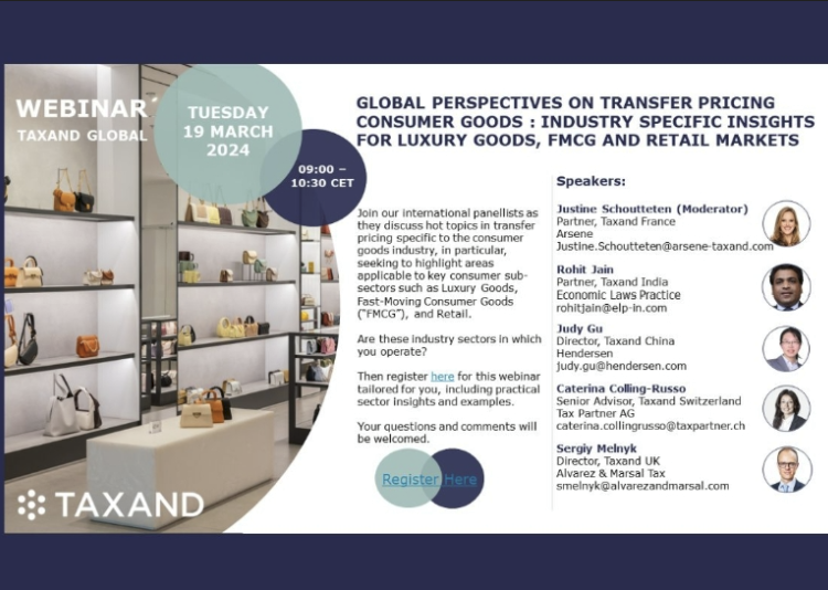 Taxand Global 网络研讨会： 消费品行业转让定价的全球视角