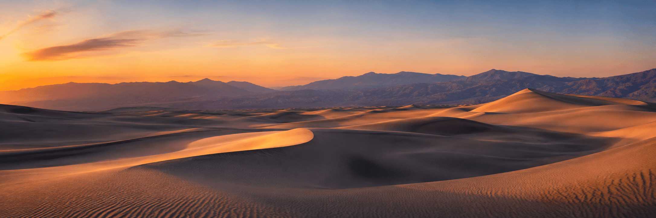 Sand dunes at sunset